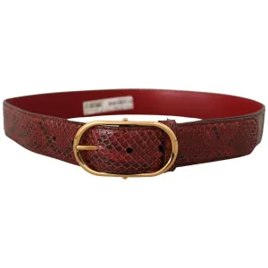 Dolce & Gabbana Elegant Red Snakeskin Leather Belt