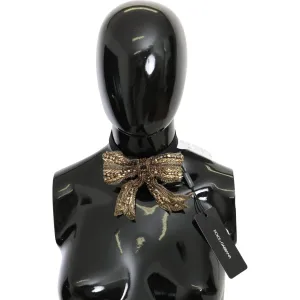 Dolce & Gabbana Elegant Silk Gold Bowtie - Dazzle in Style