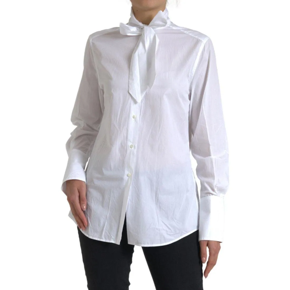 Dolce & Gabbana Elegant White Cotton Long Sleeve Shirt