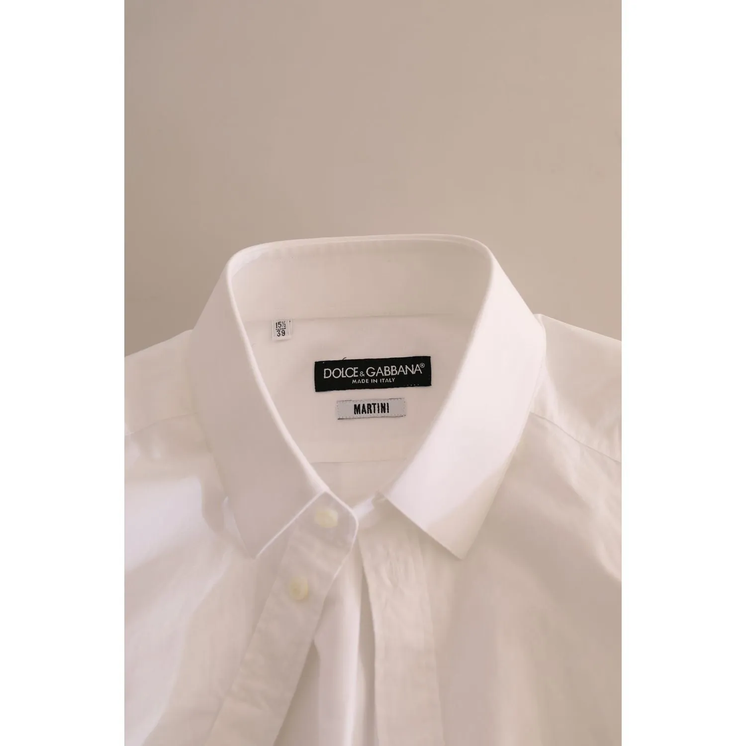 Dolce & Gabbana Elegant White Cotton Martini Dress Shirt