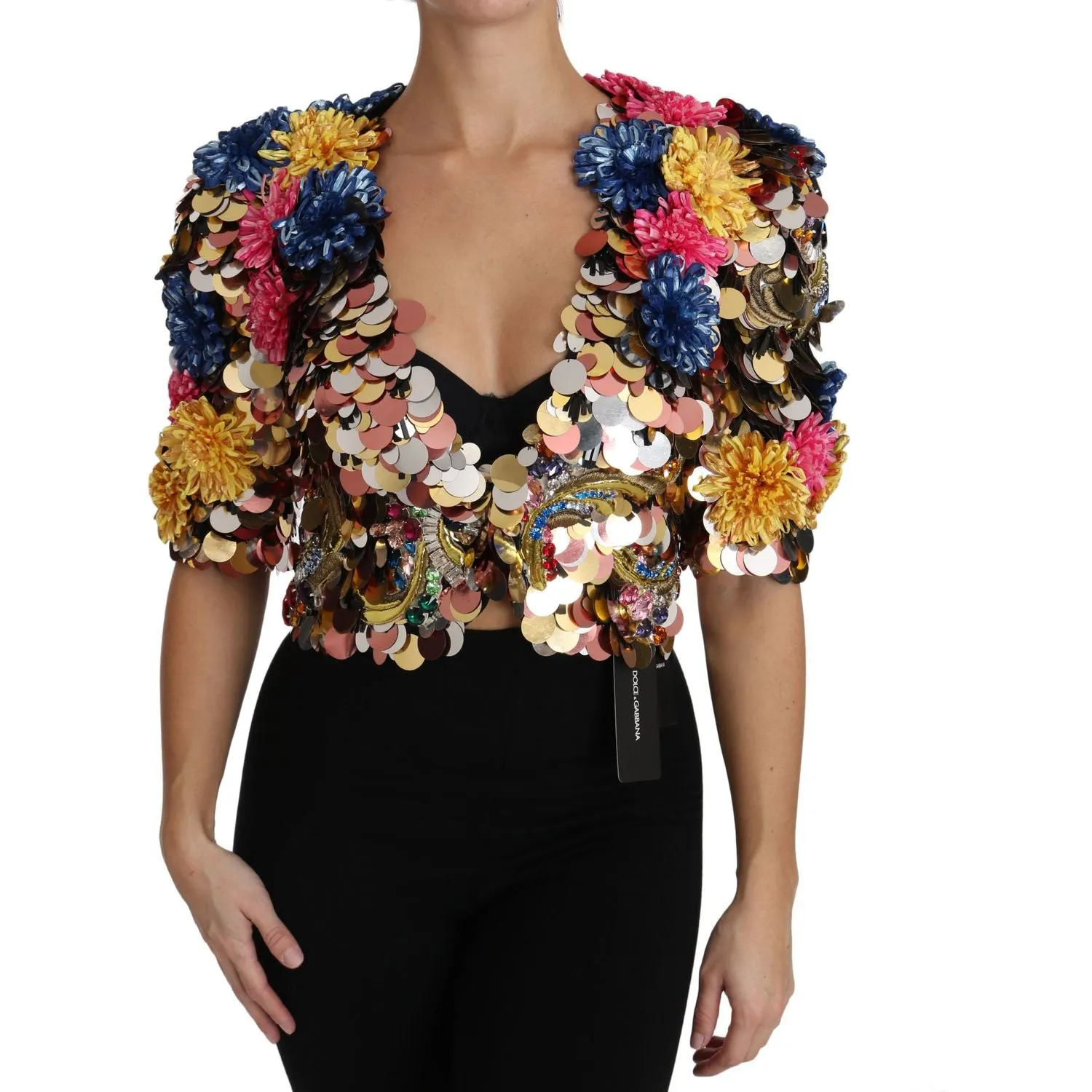 Dolce & Gabbana Enchanted Sicily Crystal-Embellished Short Jacket