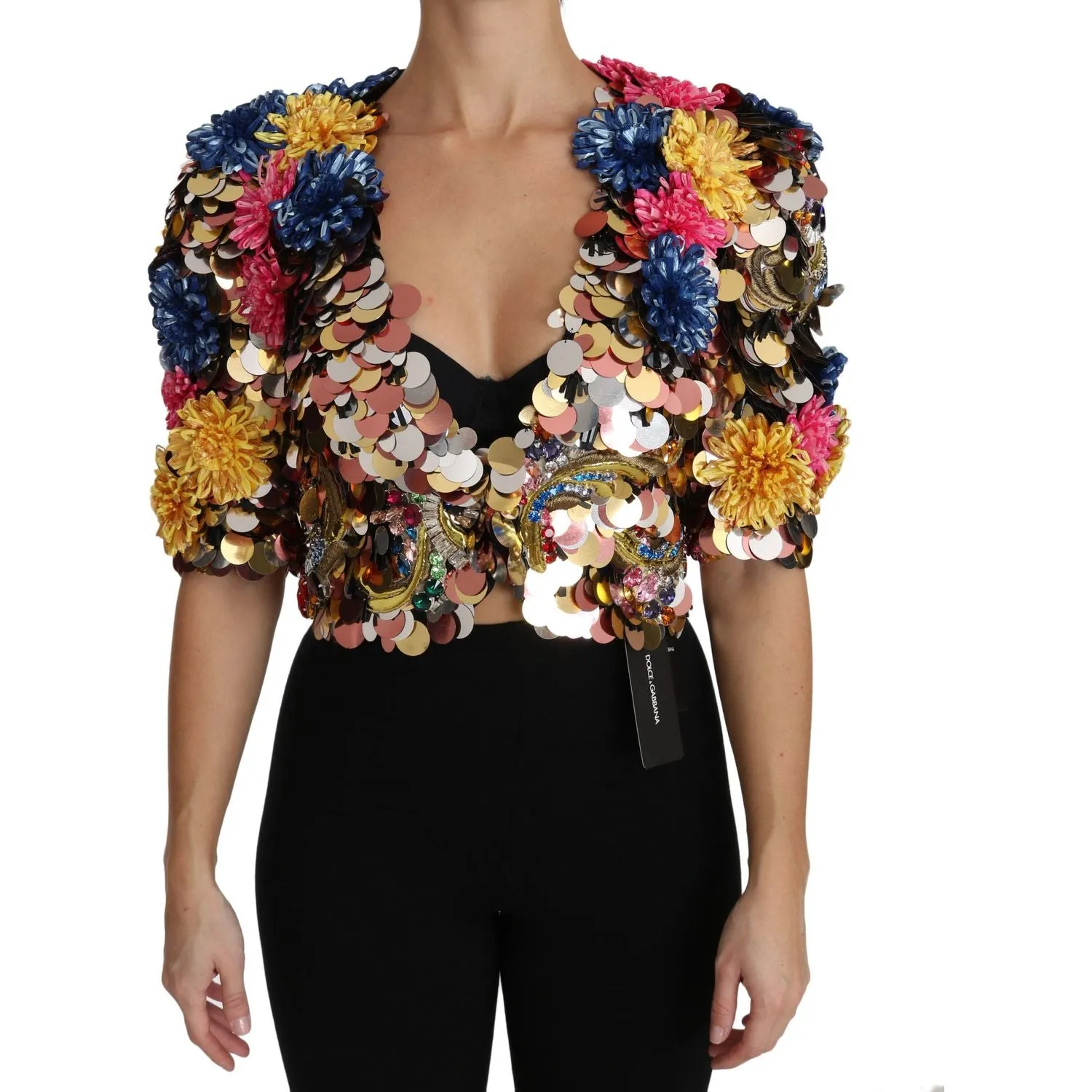 Dolce & Gabbana Enchanted Sicily Crystal-Embellished Short Jacket