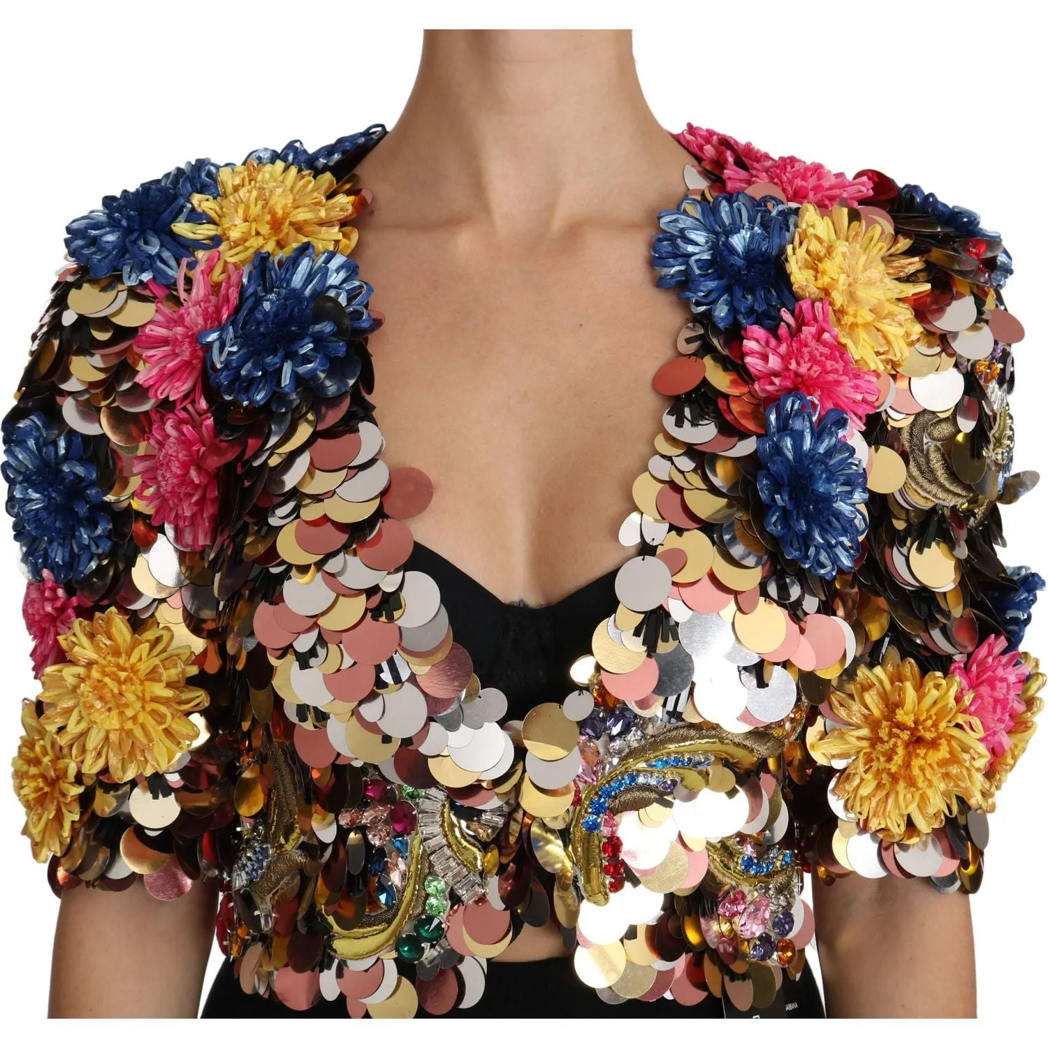 Dolce & Gabbana Enchanted Sicily Crystal-Embellished Short Jacket