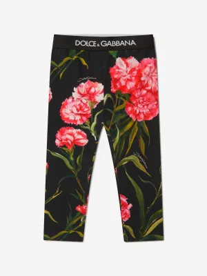 Dolce & Gabbana Girls Carnation Print Leggings