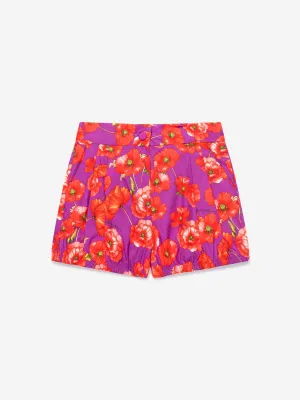 Dolce & Gabbana Girls Cotton Poppy Print Shorts