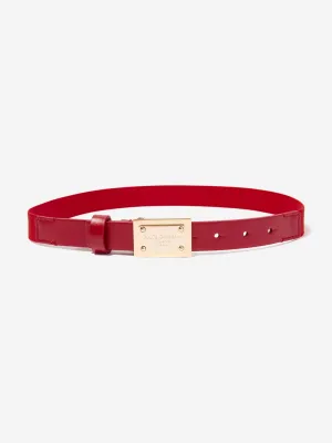 Dolce & Gabbana Girls Leather Branded Belt in Red