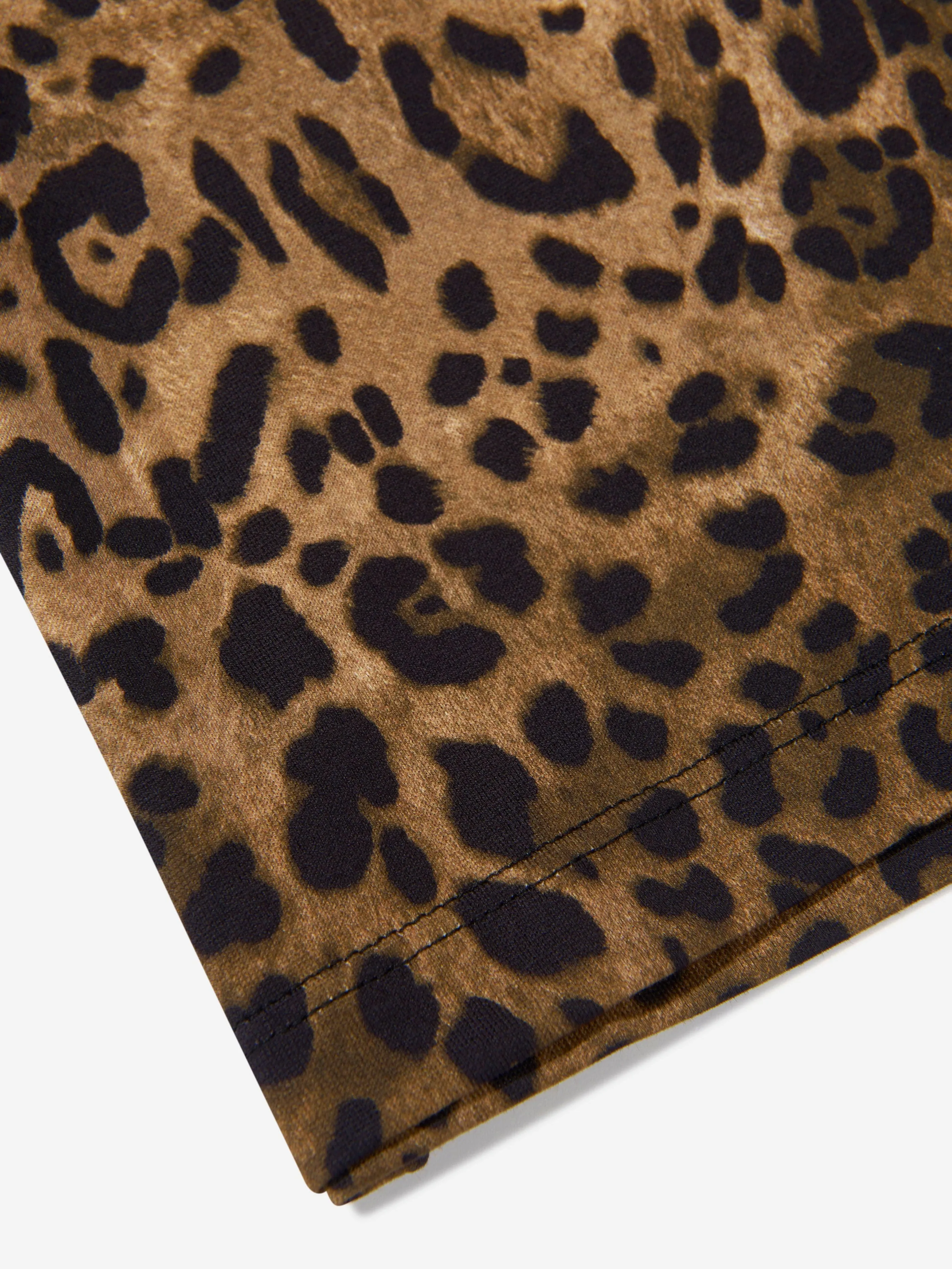 Dolce & Gabbana Girls Leopard Print Logo T-Shirt