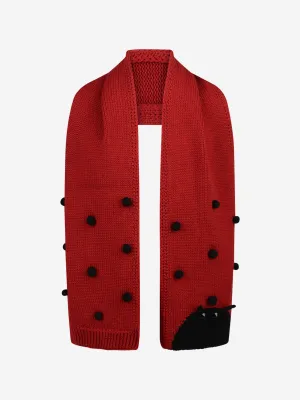 Dolce & Gabbana Girls Wool Ladybug Scarf