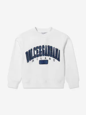 Dolce & Gabbana Kids Denim Varsity Logo Sweatshirt