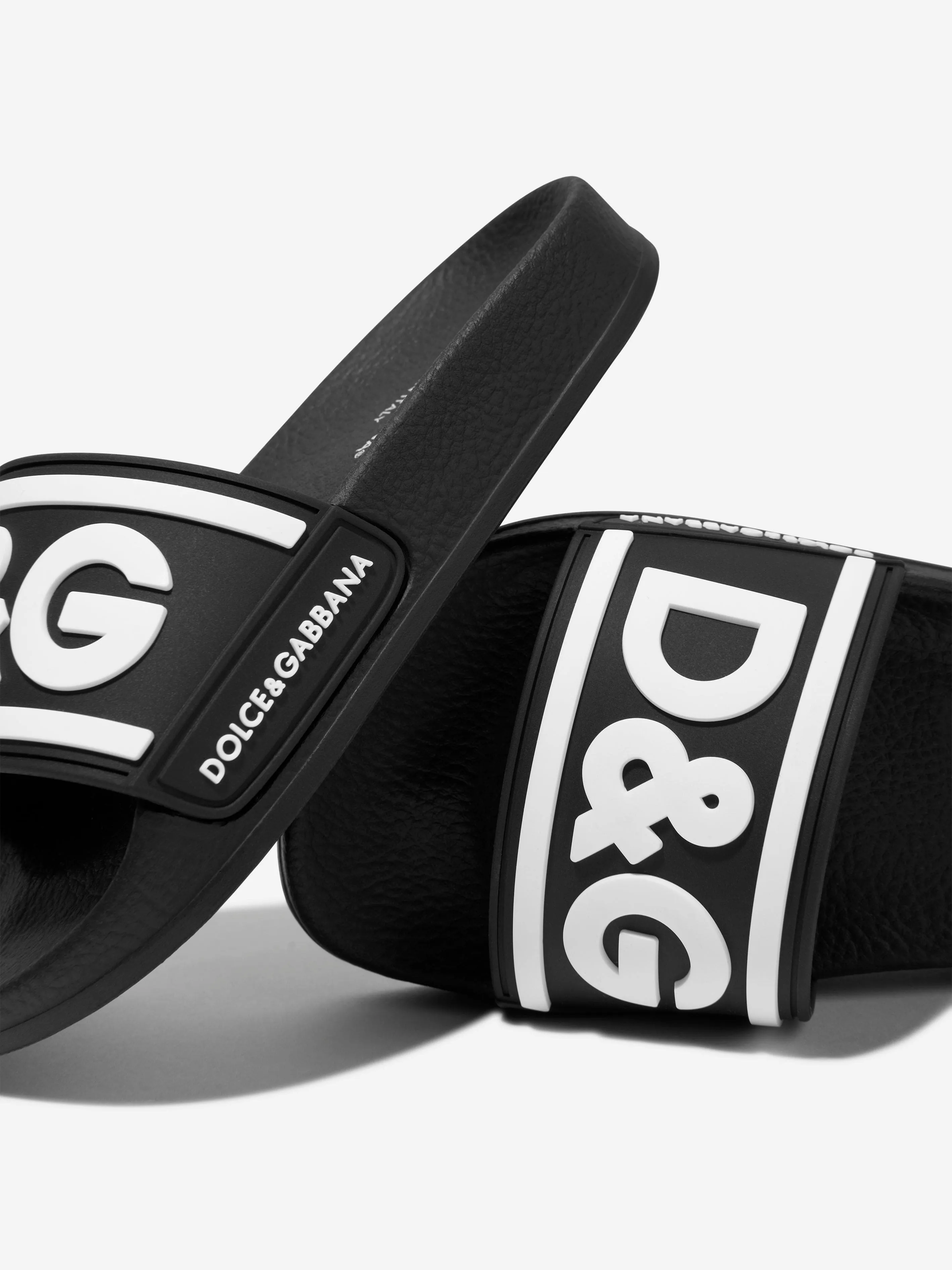 Dolce & Gabbana Kids Logo Sliders in Black