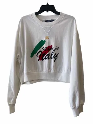 Dolce & Gabbana White Multi Size 46 Sweatshirt