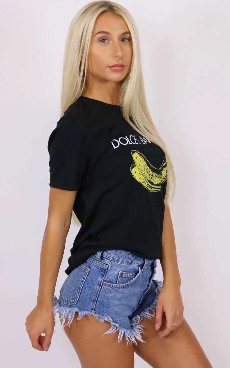 Dolce And Banana Graphic Black T-Shirt