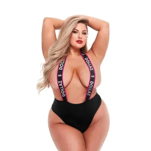 Dollar Logo Suspender Teddy Plus Size