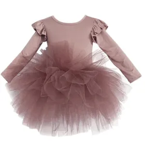 Dolly by Le Petit Tom Timeless Long Sleeve Tutu Dress Mauve