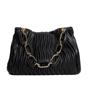 Dominia Wavy Quilt Bag Black