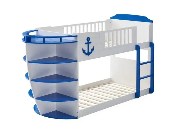 Dominic Boat Style Twin/Twin Bunk Bed, Sky Blue Finish