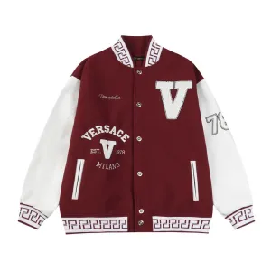 Donatella Red Versace Varsity Jacket