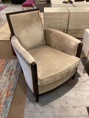 Donghia Light Gray Living Room Chair Wood Frame