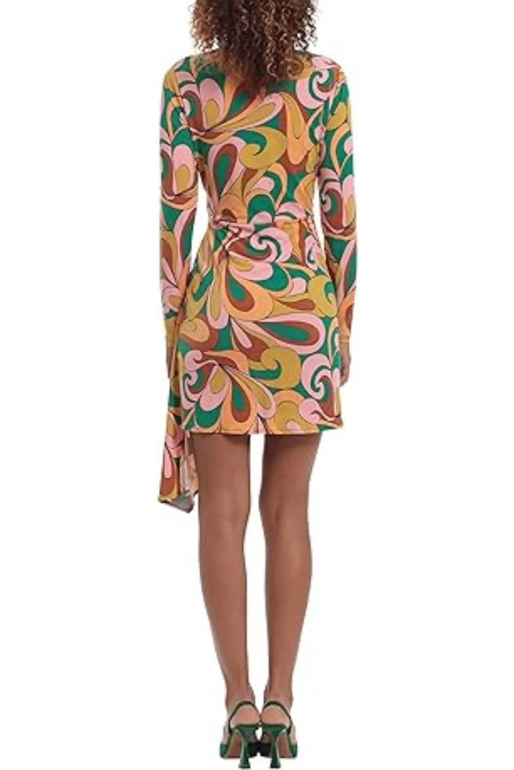 Donna Morgan Long Sleeve Side Drape Dress