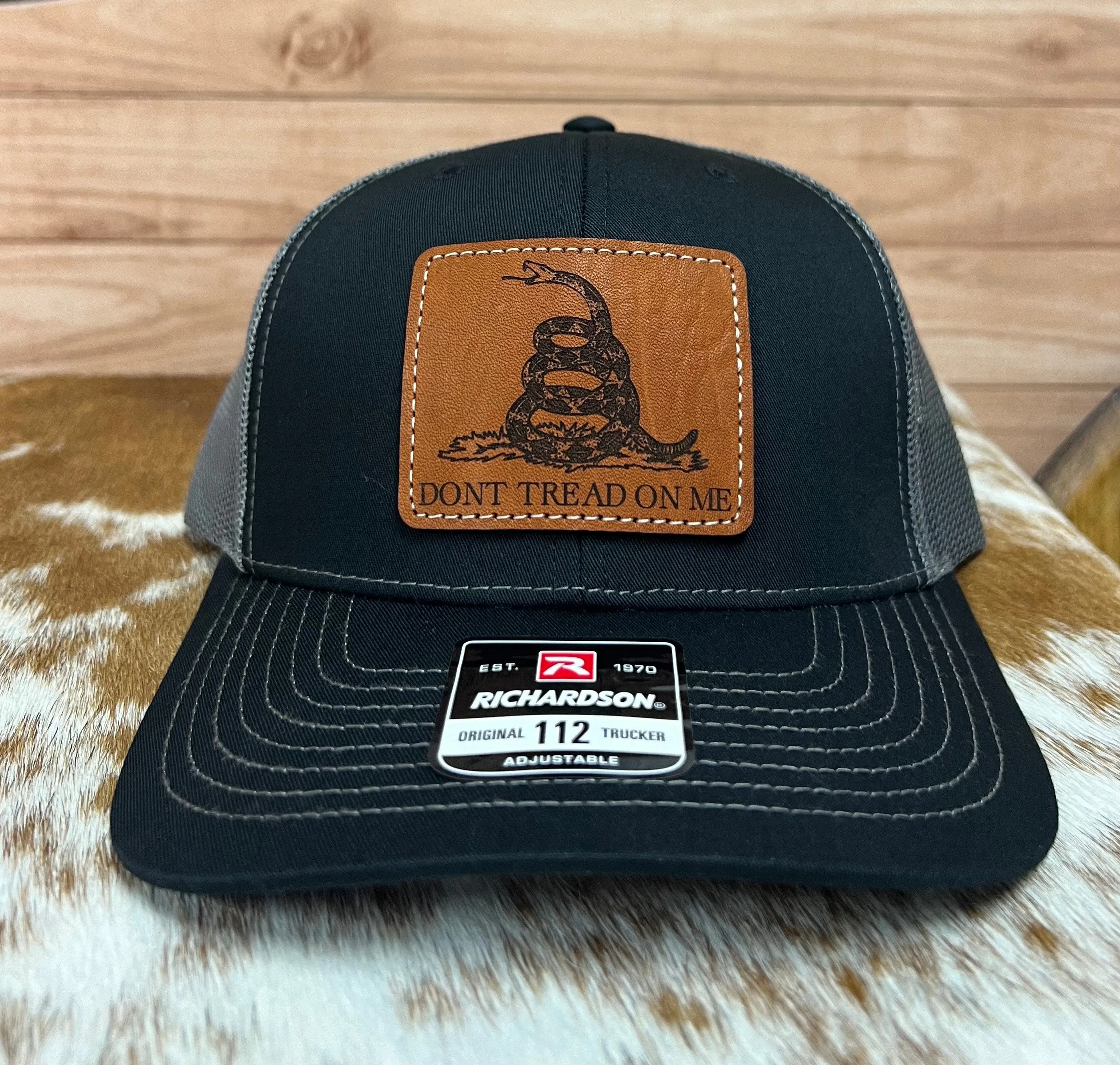 Don't Tread On Me Leather Patch Hat - Sewn Durable Design