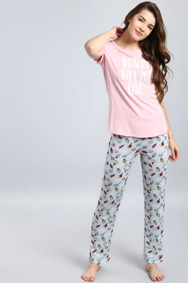 Donut Kill My Vibe Pajama Set