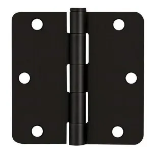 Door Hinge, Matte Black 3-1/2" with 1/4" Radius Corners