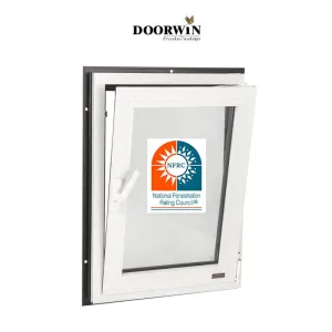 Doorwin 2021White Modern Contemporary Powder Coating Thermal Break Aluminium Tilt And Turn Hinge Casement Window Designs For Living Room