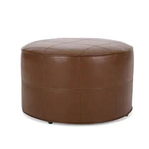 Dored Faux Leather Upholstered Ottoman