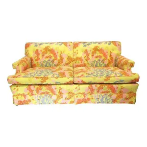 Dorothy Draper Hollywood Regency Floral Sofa