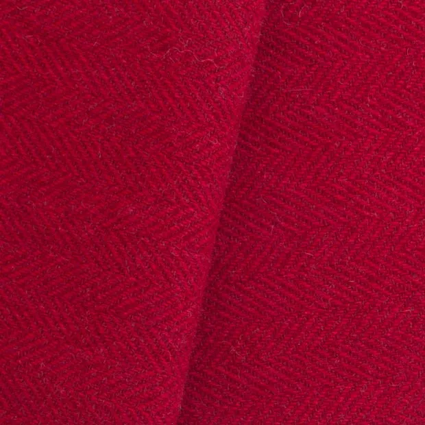 Dorr Mill ~ #217 Red & Deep Red Herringbone Wool Fabric