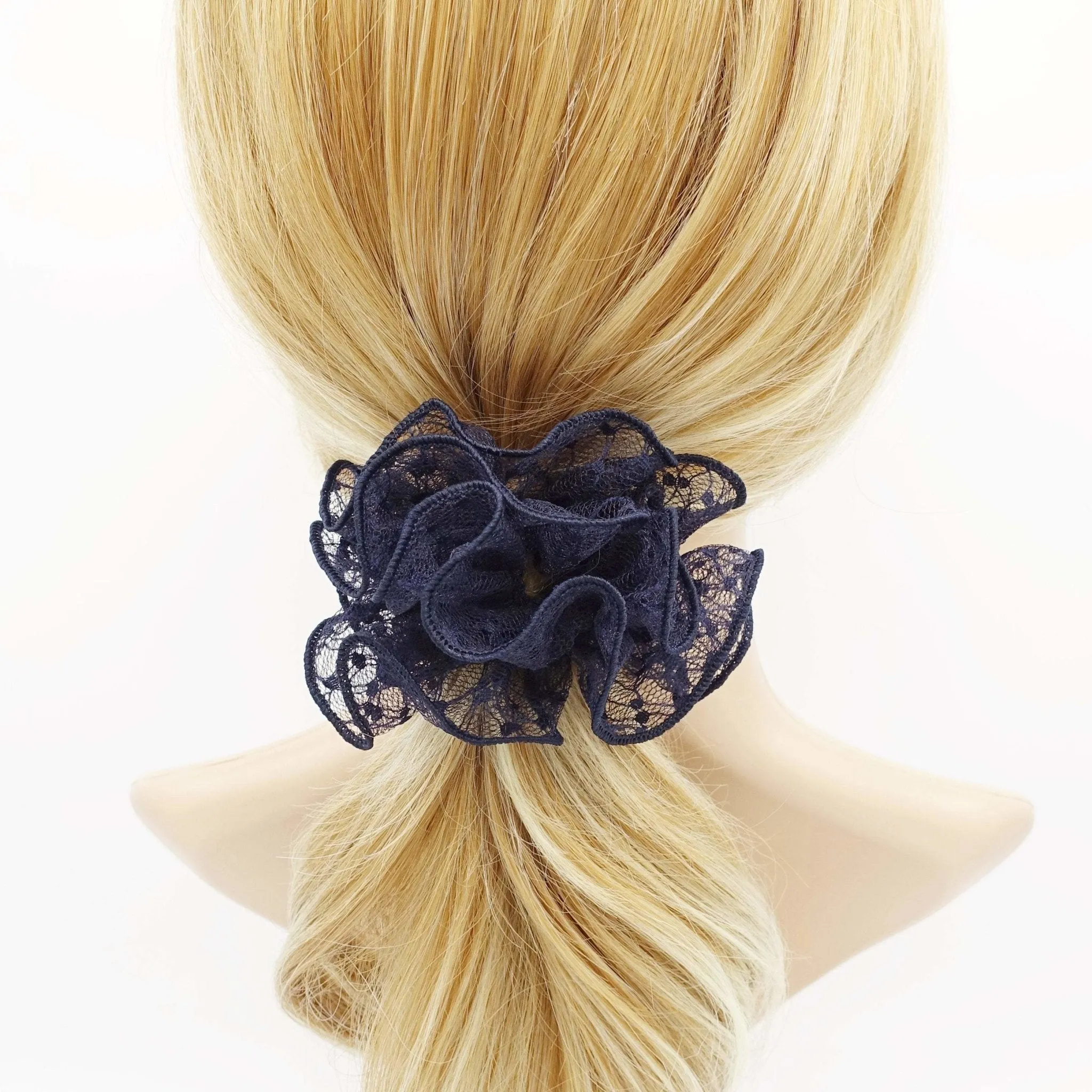 dot diamond lace scrunchies double edge scrunchies hair elastic for women