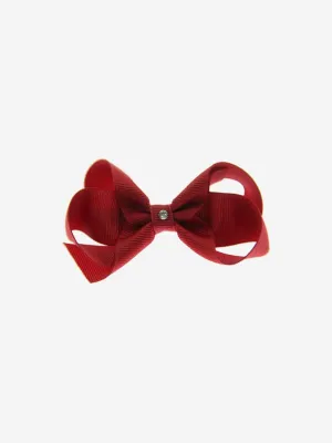 Dotty Daydreams Girls Cranberry Bow Hairclip