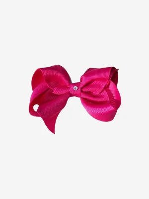 Dotty Daydreams Girls Shock Pink Bow Hairclip