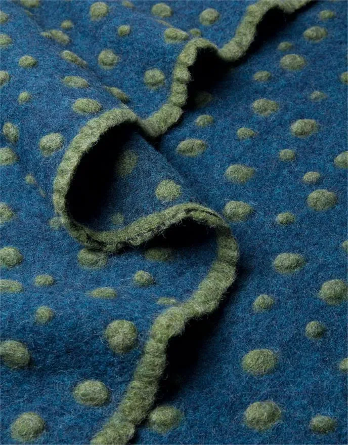 DOTTY PETROL ~ Felted Wool fabric