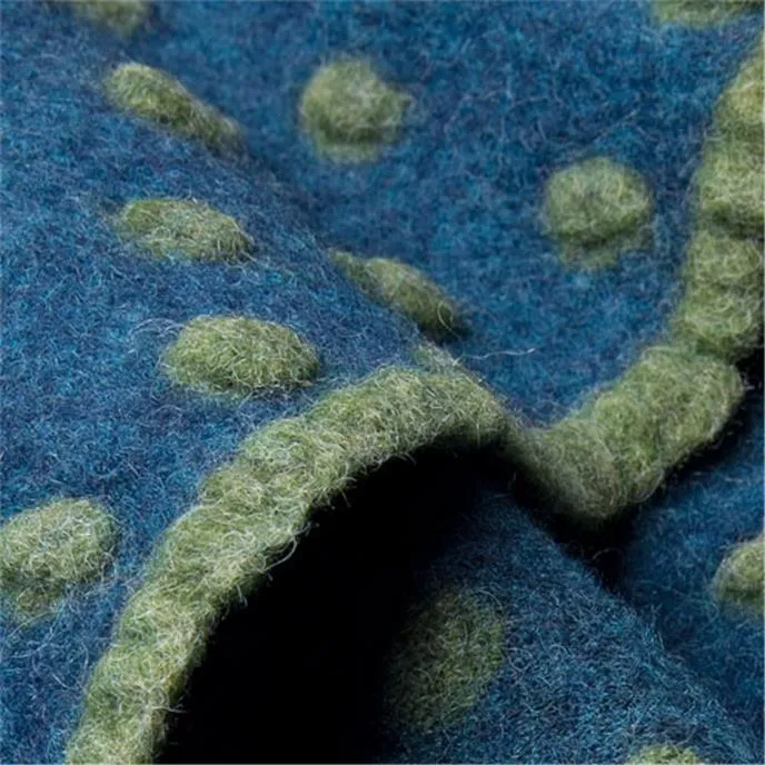 DOTTY PETROL ~ Felted Wool fabric