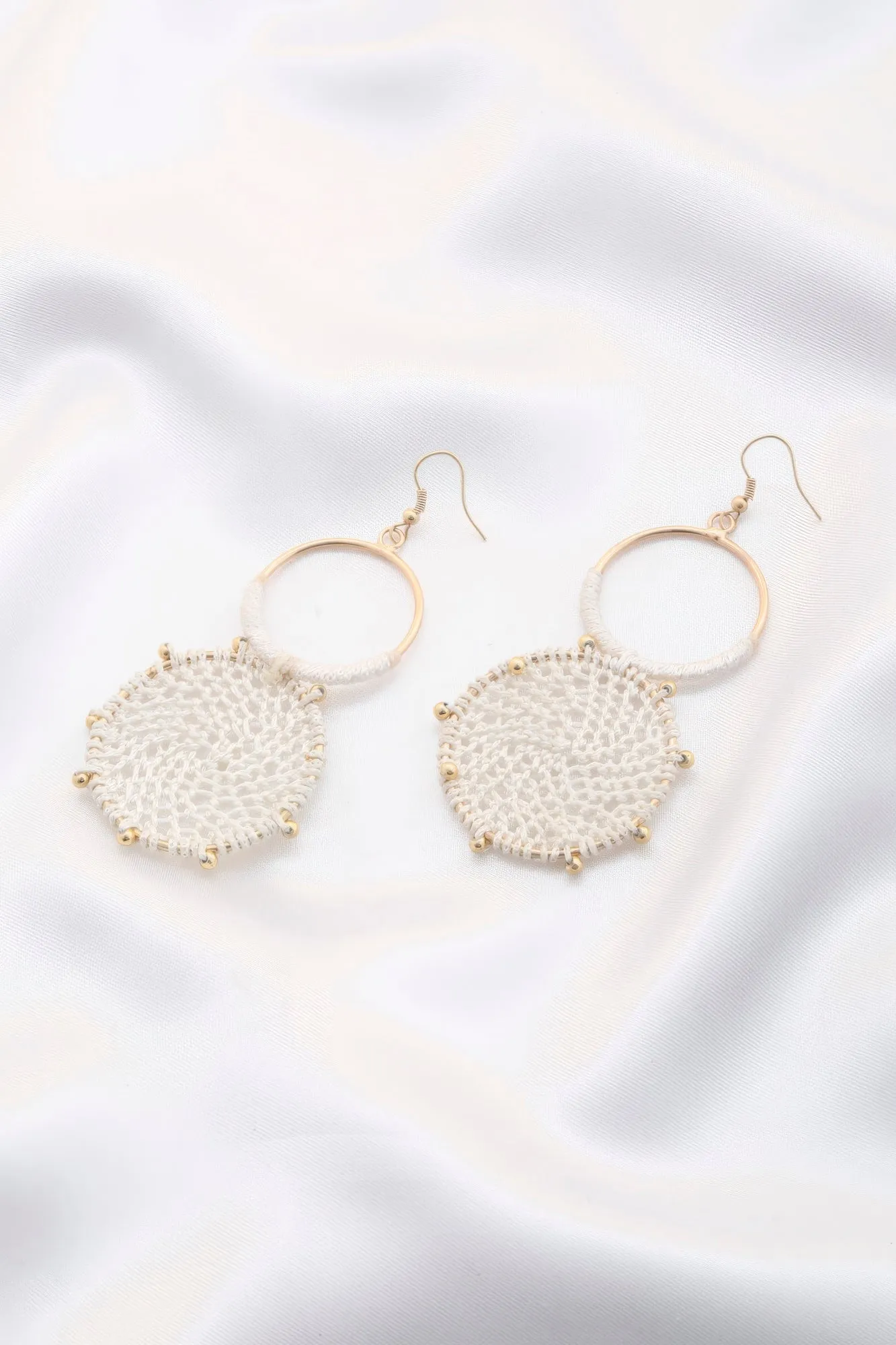 Double Circle Thread Beaded Earring