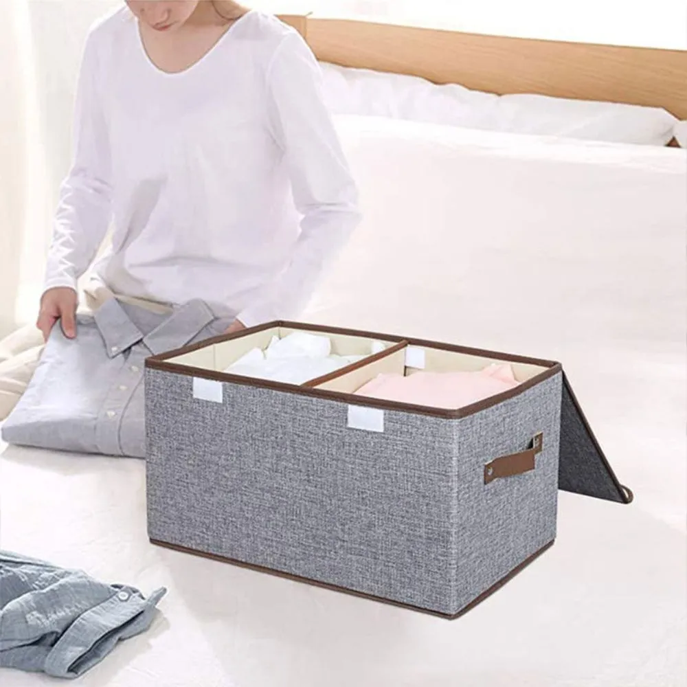 Double Cover Large Clothes Storage Box (16.5'' x 11.8'' x 9.8'')