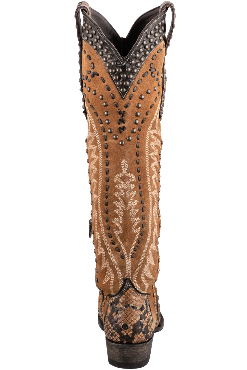 Double D Ranch by Old Gringo Women's Tall Snake Charmer Cowgirl Boots - Brown