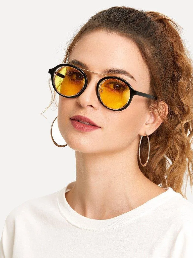 Double Frame Tinted Lens Sunglasses