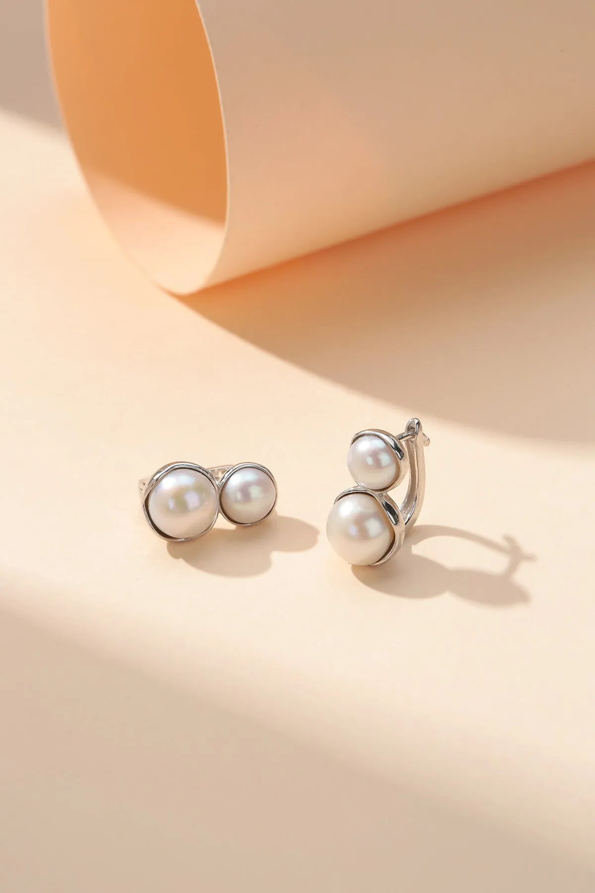 Double Freshwater Pearl & Saskia Earrings