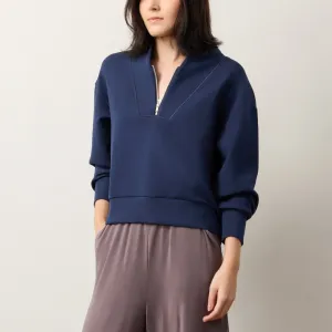 Double Knit Relaxed Half-Zip Sweatshirt