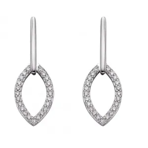 Double Navette Silver Cubic Zirconia Earrings E5636C