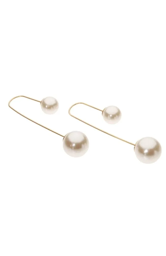 Double Pearl Drop Earrings