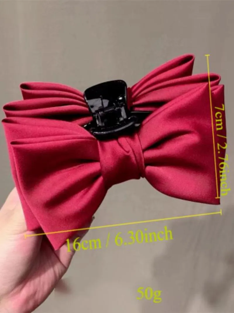 Double-Sided Bow Decor Hair Claw, Elegant Fashion Large Hair Claw for Women and Girls, Personalized Versatile Hair Accessories for Dates, Parties and Daily Use