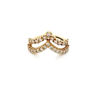 Double V Diamond Statement Ring