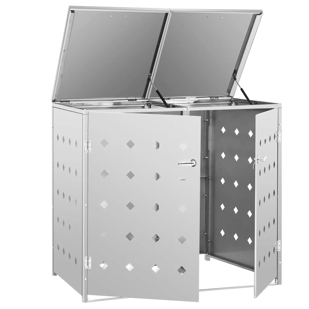 Double Wheelie Bin Shed 240 L Stainless Steel