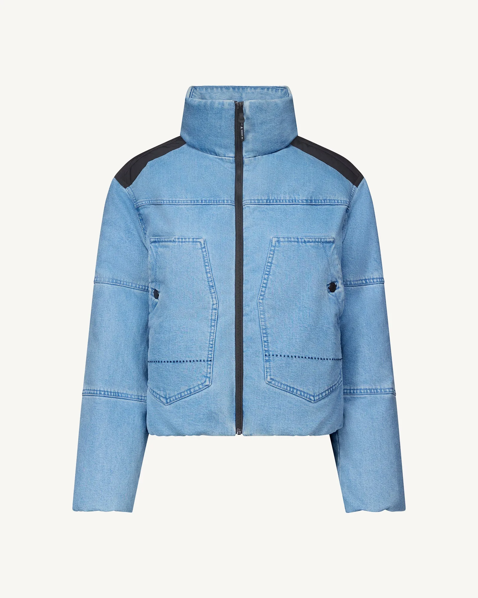 Doudoune 'Puffer' courte en denim Light denim jeans Aero WNW JOTT x DENHAM