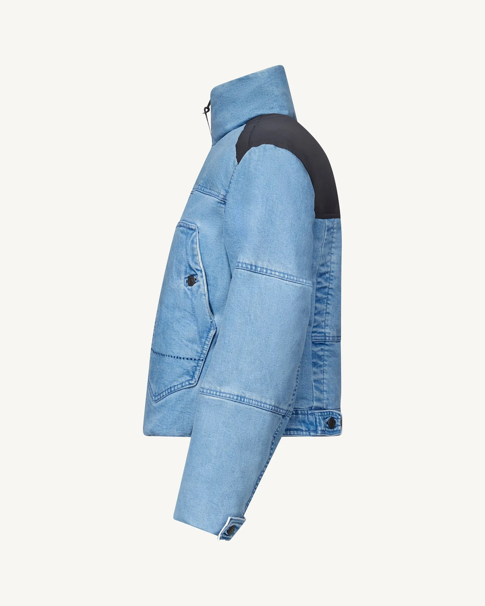 Doudoune 'Puffer' courte en denim Light denim jeans Aero WNW JOTT x DENHAM