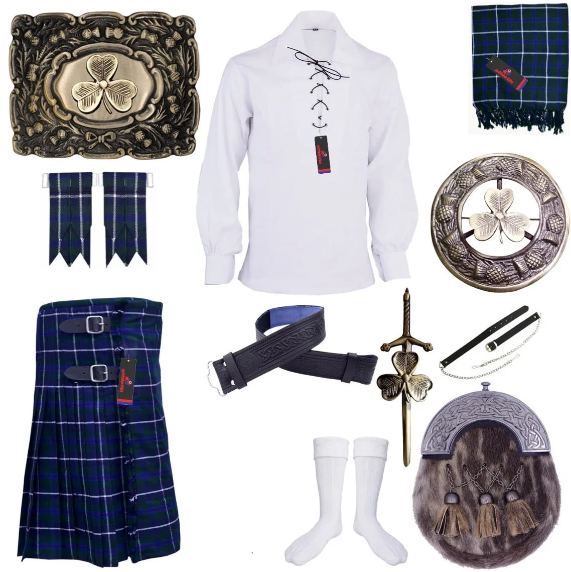 Douglas Blue Tartan Kilt - Classic Scottish Clan Attire