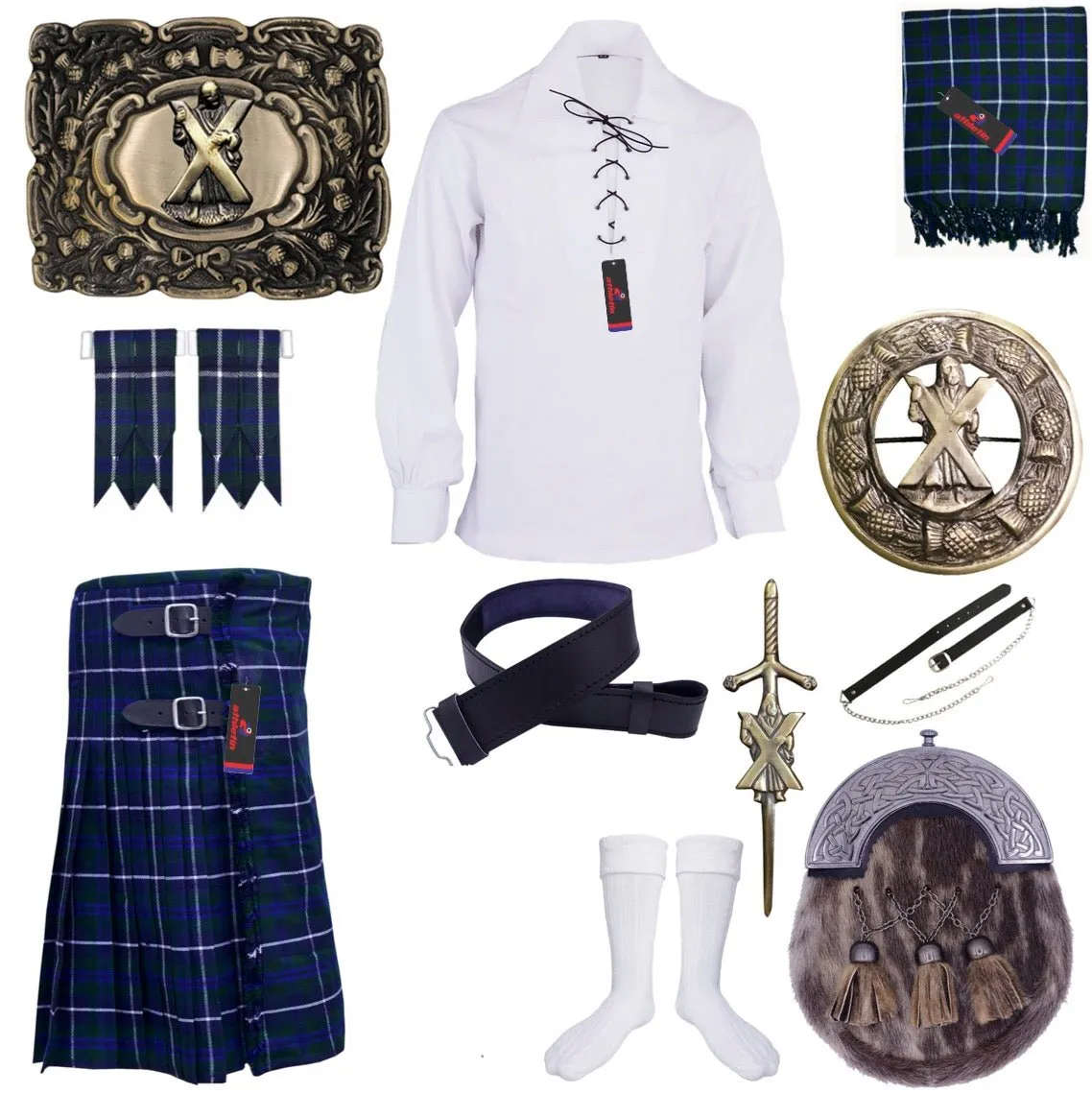 Douglas Blue Tartan Kilt - Classic Scottish Clan Attire